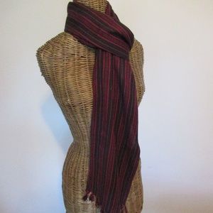 Ben Goodman Red & Black fringed scarf